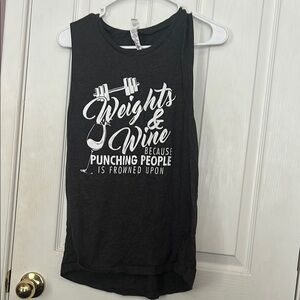 Black Graphic Tank Top